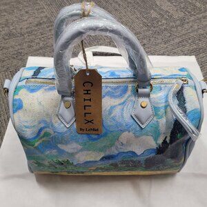 CHILLX by Le Miel "Wheat Field With Cypresses" Designer Handbag #BBL